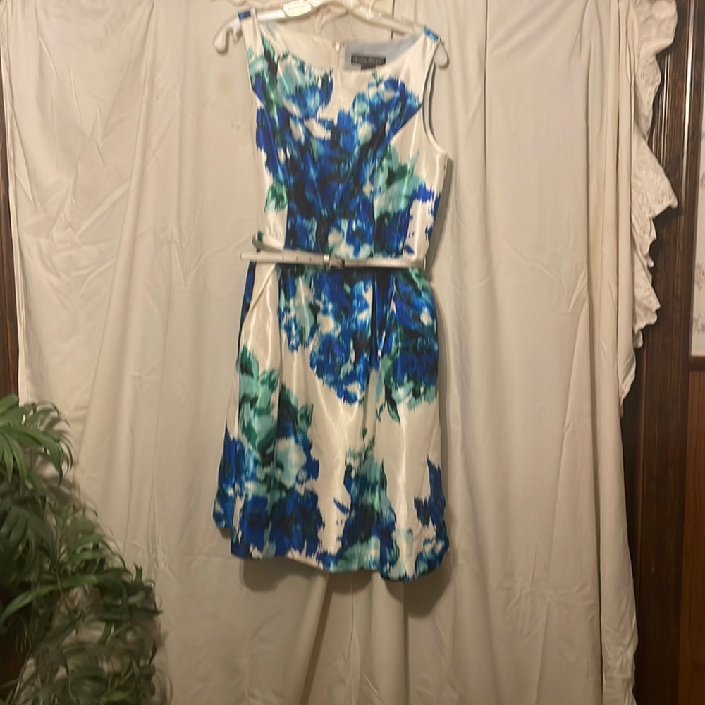 Jessica Howard sleeveless contemporary print Size 10 mid length dress